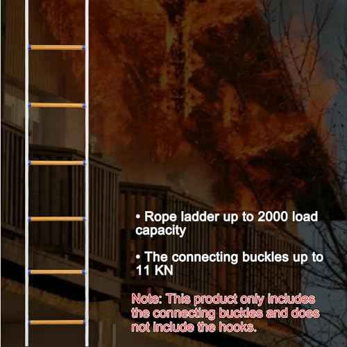 Fire Escape Ladders, 13 FT Emergency Ladder for Second Floor, Anti-Slip Rescue Fire Ladder 2 Story Window Ladder Fire Escape 2 Story Balcony Railing Treehouse, Fast to Deploy