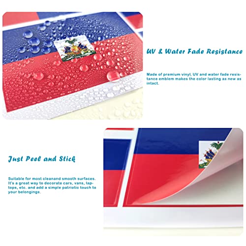 QQSD Haiti Flag Sticker Haitian Decal in Multiple Sizes, 3 Pack, 11.7 x 8.3 Inches