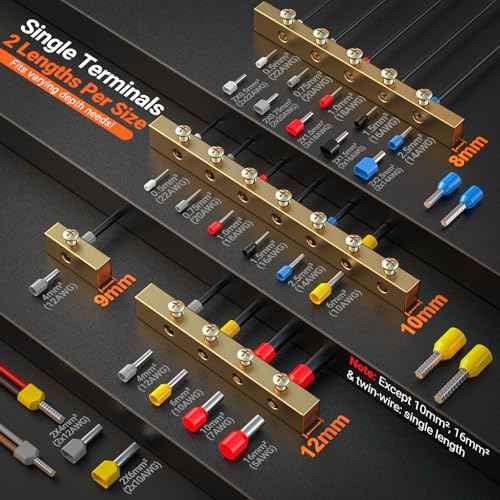 Preciva Ferrule Crimping Tool Kit, Self-Adjustable Ratchet Crimper for AWG 28-5 Ferrules - Includes 1275PCS Hexagonal Double & Single Wire Connectors