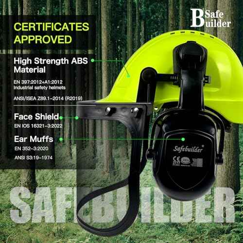 Q20X Forestry Safety Helmet 3 in 1 Chainsaw Arborist Helmet with Face Shield Ear Muffs Hearing Protection Hard Hats ANSI Z89.1 OSHA