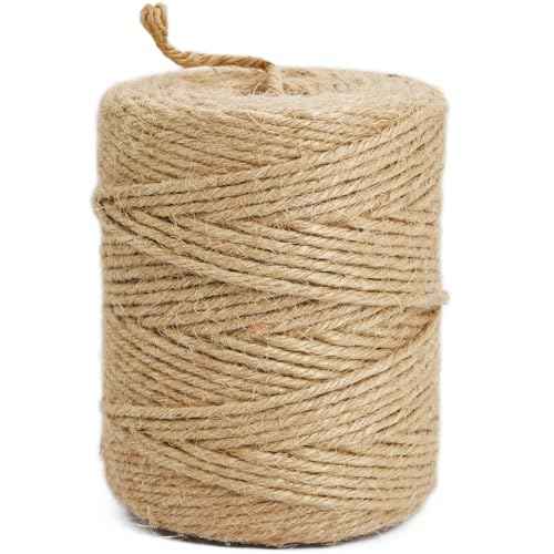 Leecogo 3mm 6Ply Jute Twine, 328 Feet,Heavy Duty for Garden, Crafts, Rustic Decor