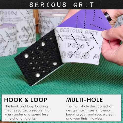 Serious Grit 120 Grit Hook & Loop Ceramic Sandpaper Roll - 70mm x 12m Multi-Hole Dustless Abrasive Roll for Automotive, Wood, and Metal Sanding - Ideal for Body Repair and Paint Preparation