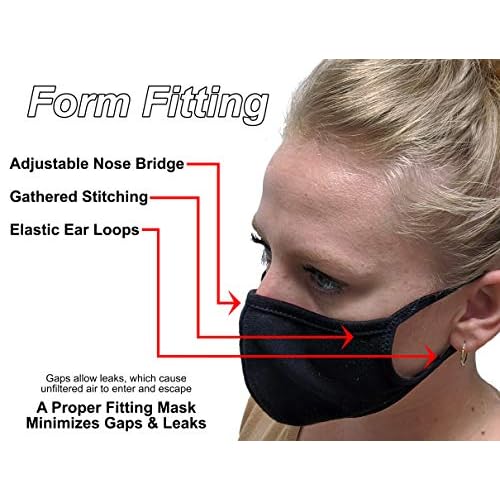 Universal Cloth Face Masks ? Reusable Dust & Allergy Masks ? 100% Cotton, 2 Layer, Washable, for Teens & Adults ? Protects from Dust, Pollen, Pet Dander & More (Gray, Medium- Pack of 4)