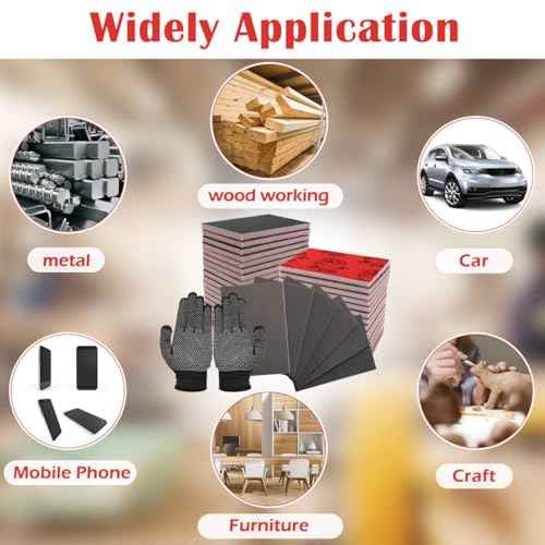 18 Pcs 180-2000 Grit Sanding Sponge Set with Gloves, COITEK 3 x 4 Inch Soft Foam Hand Sander Block Wet Dry Sandpaper, Sanding Sponges Assortment Pads for Polishing Model Drywall Metal Wood Furniture