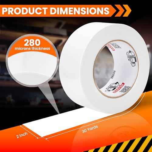 Perco Professional-Grade Duct Tape | Water-Resistant, Heavy-Duty Adhesive, Multipurpose Duct Tape for Reliable Convenient Repairs, Marking, Cable Management | 30-Yard x 2inch Per Roll (White)