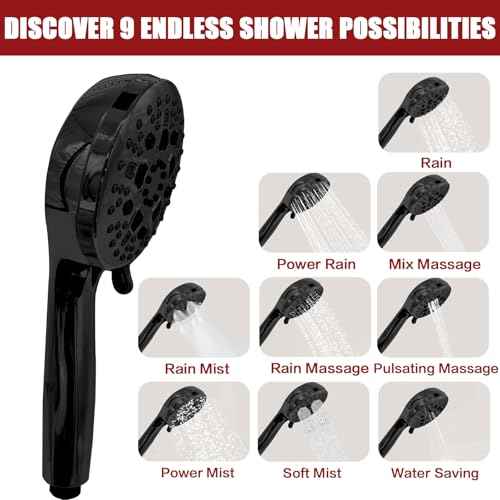 Double Shower Head, Dual Shower Head for Couples, High Pressure and Adjustable Tandem Shower Head System for Two People
