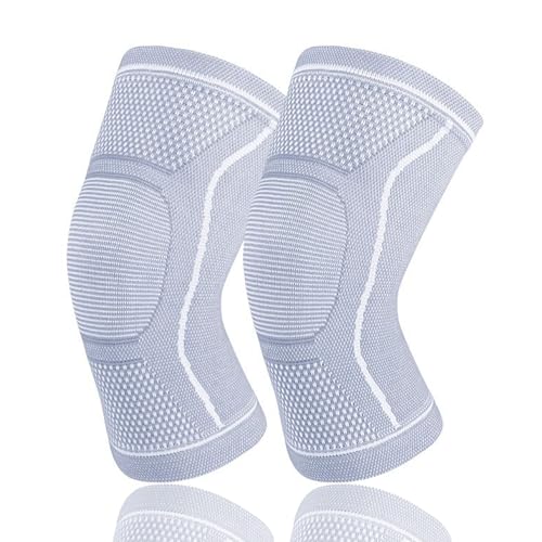 Compression Knee Sleeve for Men Women - Bamboo Charcoal Knee Brace for Sport Running (Gray, XX-Large)
