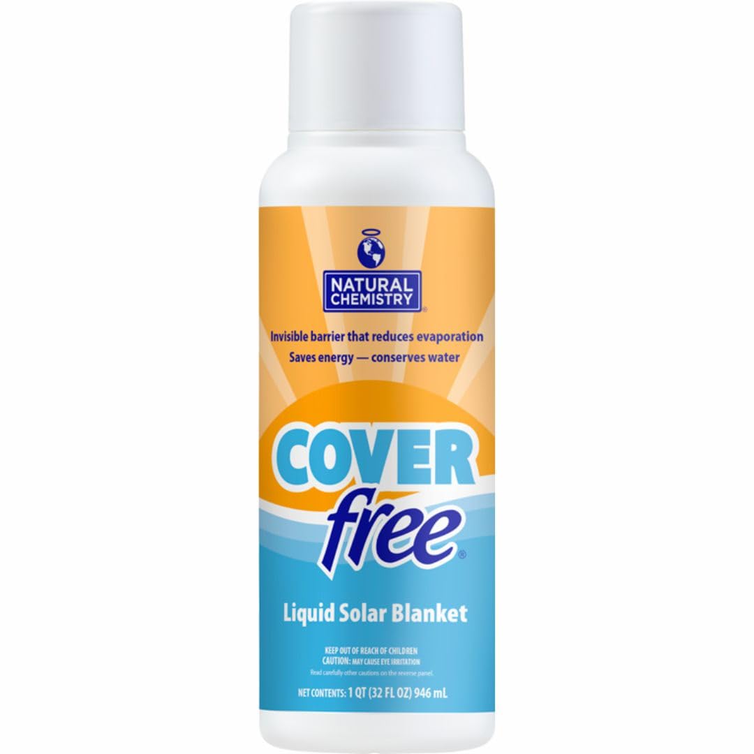 Natural Chemistry Cover Free, 1 qt, Single, Liquid Solar Blanket, Advanced Mono-Layer Technology, pH Neutral Formula, Safe to Use with All Sanitizing Systems