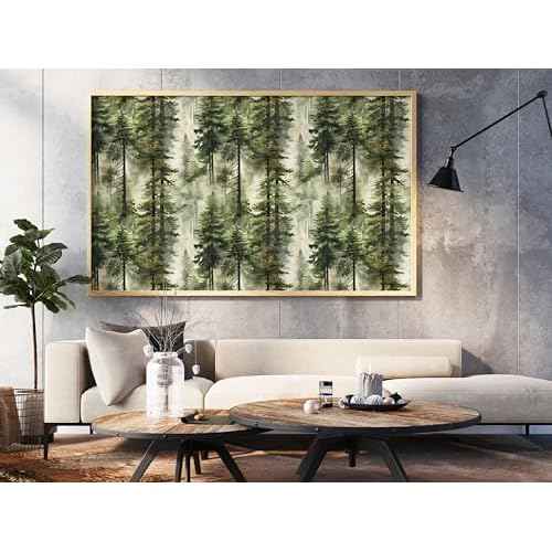HAOKHOME Forest Peel and Stick Wallpaper Tree Wall Paper Wood Removable for Bedroom Green Contact Paper 17.3in x 6.6ft