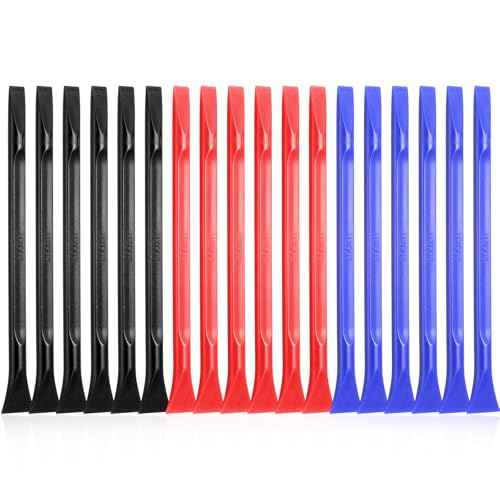 18Pcs Plastic Scrapers, Non-scratch Carbon Fiber Plastic Scraper Tools Multi-purpose Cleaning Scraper Tool Pen-Shaped Label Remover Scrapers Tools for Cleaning Small and Narrow Spaces Label Sti