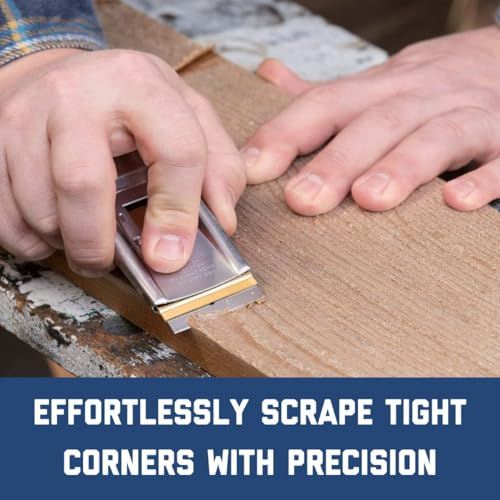 Deluxe Window Scraper - Precision in Tight Corners, Compatible with 0.009" or 0.012" Blades, Includes 5 Carbon Steel Blades - APTL-7001