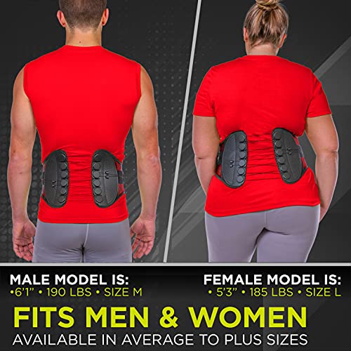 BraceAbility Spine Sport Lower Back Brace - Working Out, Exercise, Run, Kayak, Golf, Gym, Manual Labor, Tennis, Athletic Lumbar Corset for Active Women and Men (Extra Large)