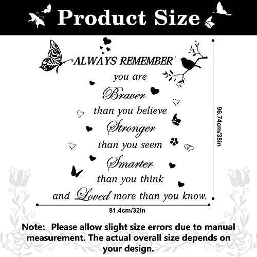 Inspirational Quote Wall Decals Peel and Stick Motivational Wall Stickers Positive Wall Sticker Spiritual Sayings Wall Decal Letters Word Sticker for Home Office Classroom Women Bedroom Decor