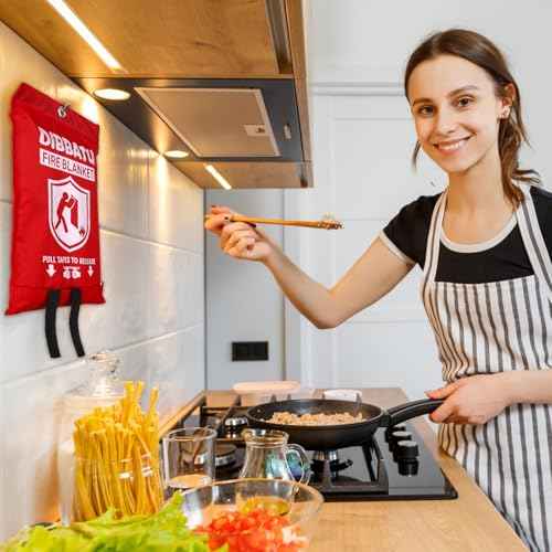 DIBBATU Fire Blanket for Home and Kitchen, Fire Blankets Emergency for Home, Emergency Fire Blankets Retardant for House, Fireproof Blanket, Survival FireBlanket for Kitchen,Fireplace, Grill, BBQ
