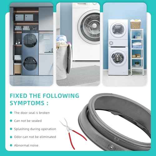 4986ER0004F Washer Door Boot Seal with 383EER4001A Kit by AMI PARTS- Fit for L-G, Ken-more Front Load Washer Gasket Parts with Drain Port, Replaces 4986ER0004J 4986ER0004K 4986ER0004M 4986ER0004N