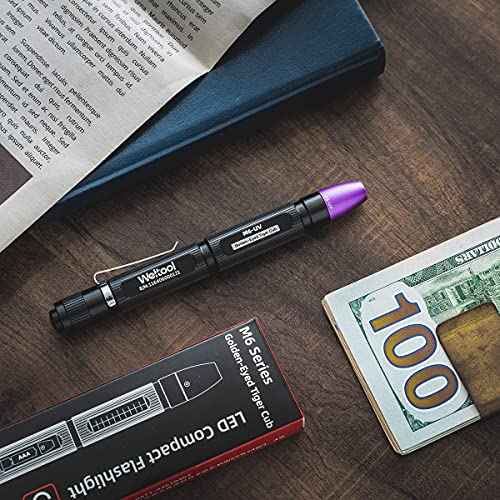 Weltool M6-UV Penlight Black Light 395nm UV LED Blacklight Ultraviolet Pen Lights for DIY Nail Art, Hotel Inspection,Fraudulent Documents and Banknotes, Pet Urine and Skin Conditions,Dye Detector