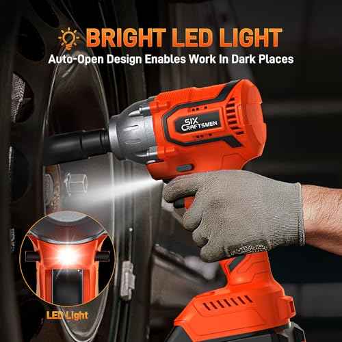 Cordless Impact Wrench, 1/2¡± Brushless Impact Gun, 369ft-lbs(500N.m), Power Impact Driver Kit with 4.0Ah Battery & Fast Charger, Electric Impact Driver Set for Car/DIY Furniture/Mower