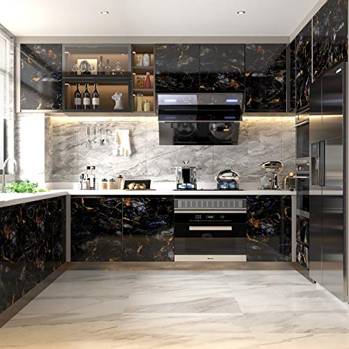 LACHEERY Sapphire Look Marble Contact Paper for Countertops Decorative Self Adhesive Wall Paper Roll Removable Marble Peel and Stick Wallpaper for Kitchen Cabinets Liners Backsplash Table 15.8"x80"