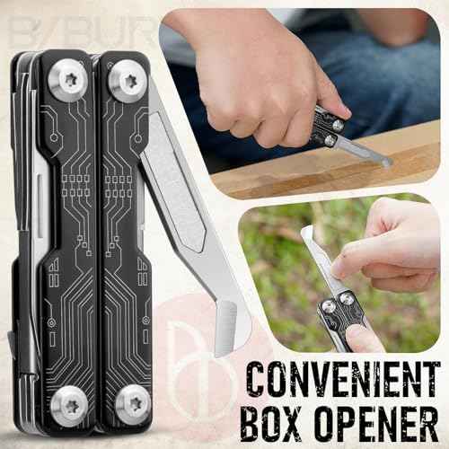 BIBURY Mini Keychain Multitool Scissors B12062B, 9 in 1 Multitool EDC Scissors with Screwdriver, Bottle Opener, Pocket Knife, Spring -Mini Multi Tool for Outdoor, Daily Use, Gifts for Men and Women