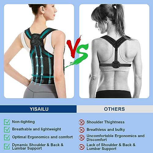 Back Brace Posture Corrector for Women and Men, Upgraded Adjustable Back Support for Upper and Lower Back Pain Relief, Shoulder Straightener for Scoliosis, Hunchback, Thoracic,Waistline-L(37.4"-43.3")