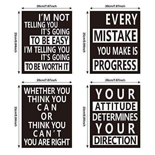 Zonon 9 Pcs Inspirational Wall Decals Spiritual Motivational Wall Stickers Positive Quotes Sayings Phrases Decals for Library Home School Office Art Decorations, 8 x 10 Inches