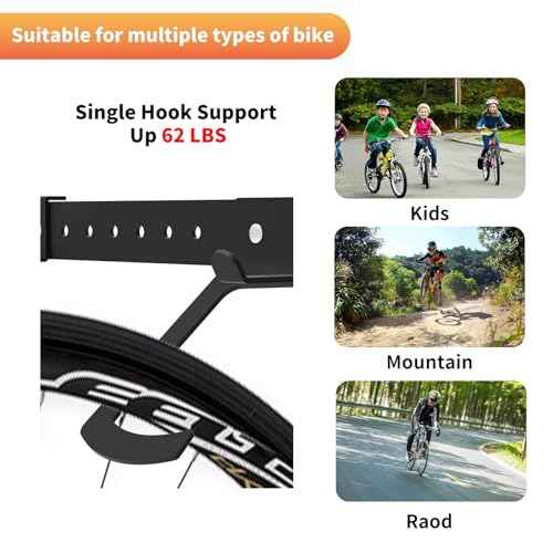 Bike Rack Garage Wall Mount,Bike Hangers for Garage Organization,Vertical Bicycles Hanger Hooks for Indoor Space Saving,2 Bicycles and 2 Helmets