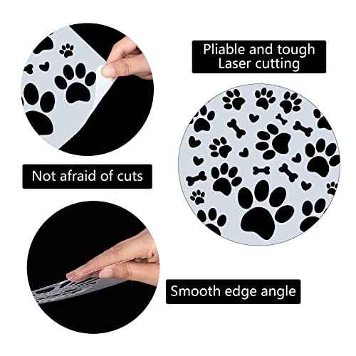 GORGECRAFT Paw Print Stencil Dog Bone Heart Pattern Template 30x30cm Large Reusable Plastic Square Stencil Sign for Painting on Wood Wall Scrapbook Card Floor Drawing DIY Furniture Decor Crafts