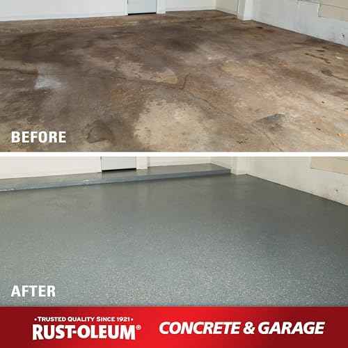 Rust-Oleum 225380 Concrete & Garage Floor Paint and Primer, Gallon, Satin Battleship Gray