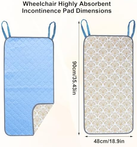 Waterproof Highly Absorbent Incontinence Wheelchair Pads for Elderly (White-Yellow)