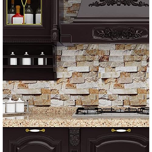 Livelynine Neutral Brick Wallpaper Peel and Stick Textured Stone Wallpaper Removable Cream Beige Brick Contact Paper for Classroom Self Adhesive Wall Paper for Bedroom Bathroom Kitchen Dorm 15.8x78.8