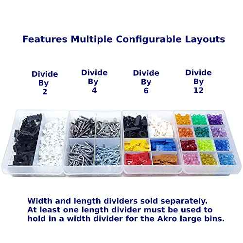 (24-Pack) Large Drawer Configurable Length Dividers compatible with Akro-Mils Plastic Storage Craft Cabinets, (Dividers Only)