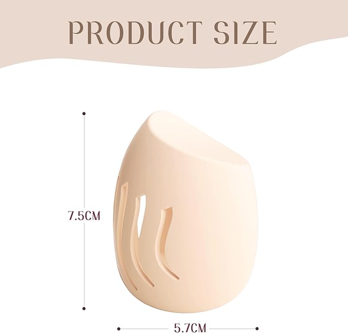 Silicone Makeup Sponge Holder travel case,Double-Sided Breathable Makeup Sponge Case for Business, Travel or Daily,Fit All Sponges,Quick Drying,Easy to Carry (Beige)