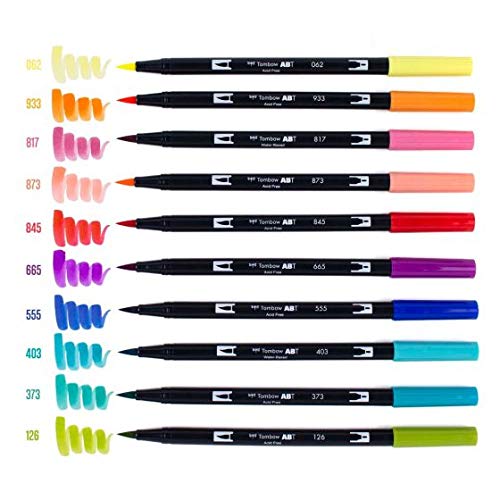 Tombow Dual Brush Pen Art Markers (10-Pack, Retro)