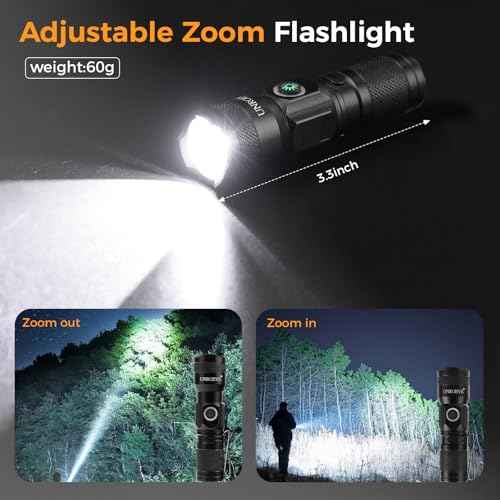 Rechargeable EDC Flashlight with Magnet,Pocket Flashlights High Lumens with Clip,1200 Lumens Compact LED Small Light and Long Range,Mini Flash Light for Everyday Carry. (2)