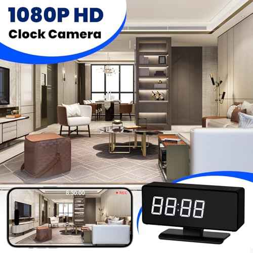 Clock Camera - Full HD 4k Wireless Camera - WiFi Nanny Cam for Home Indoor Security - WiFi & Bluetooth Connection Full Color Night Vision