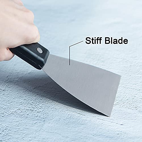 uxcell Putty Scraper 1" Spatula Drywall Repair Spreader Stainless Steel Blade Black Handle 2Pcs