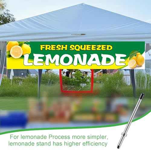 Lasnten 1 Pack Straw Puncher for Plastic Lids Lemonade Cups, Stainless Steel Straw Hole Puncher Punching Tools for Cafe Drinks Deli Container Fresh Squeezed Lemonade Stand Supplies (8.7 Inch,Black)