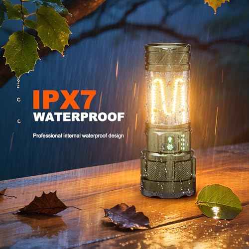 Camping Flashlight 11 Light Modes, 6000Lumens Super Bright Flashlight Rechargeable with IPX7 Waterproof & 60H Long Life Battery & Camping Lantern Tripod, Flash Light for Outdoor Camping, Home