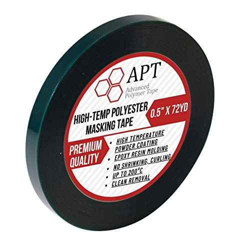 APT Polyester Tape with Silicone Adhesive, High Temperature, 3.5 Mil Thickness, Powder Coating, E-Coating (1, 0.5" x 72 Yds)