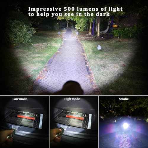 Small Flashlight Rechargeable with Diffuser 12 Volt Car Cigarette Lighter & USB C Charge for Auto Vehicles Emergency, Car Escape, Outdoors, Daily Use