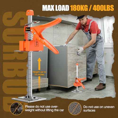 Labor Saving Arm Jack Handle 2 Pack,15 in Construction Jack, Wall Tile Locator, Multi-Function Height Adjustment Lifting Device, Door Panel Lifting Cabinet,Raised 10 in,Load 400LBS