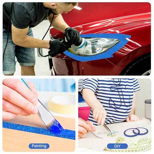 Pinstripe Tape - 8 Rolls, 1/8, 1/4 Inch Line, Whiteboard & Blue Pinstriping Tape for Paint, Wall & DIY Projects