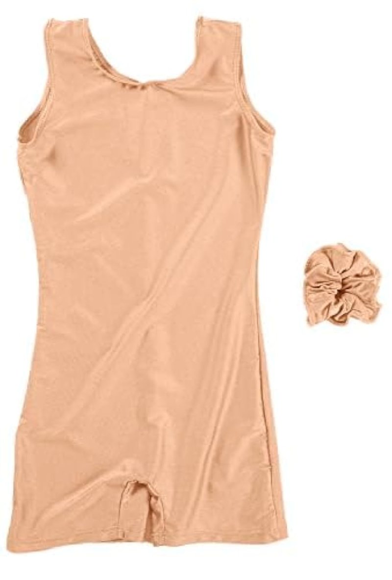 speerise High Stretch Gymnastics Leotards for Girls with Hair Scrunchie, Unitard Kids Short Tank Biketard Dance Costumes Gymnastics Outfit Ballet