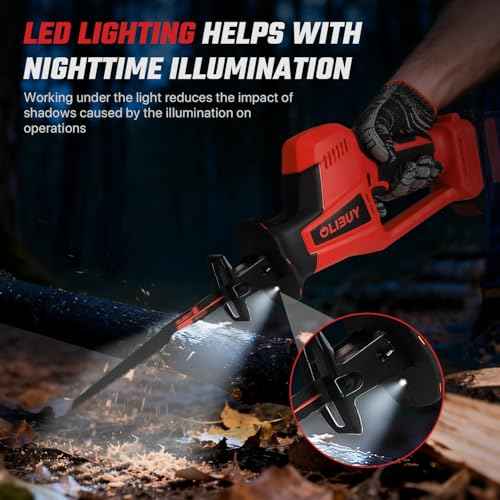 Reciprocating Saw for Milwaukee M18 Battery,Cordless Sawzall with 8 Blades,0-3000SPM Variable Speed, Cordless Reciprocating Saws for Wood/Metal/PVC Cutting(Battery Not Included)