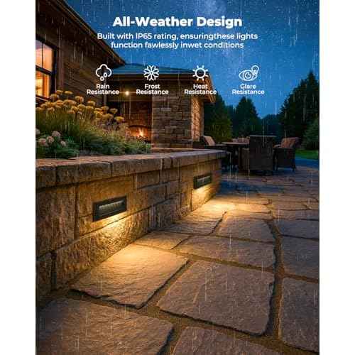 Low Voltage 12V Step Lights Outdoor, 5W LED Landscape Stair Lights, 3000K/4000K/6500K 9 Inch Deck Step Lights, IP65 Waterproof, for Stair Lighting and Yard Patio Pathway Walkway, Pack of 4