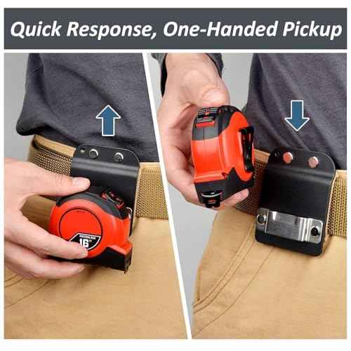 Tape Measure Holder for Belt, Heavy Duty Tactical Tape Measuring Holster Tool Belt Clip Holder Fits up to 2" Tool Belt Prevent Pants Pocket Tearing