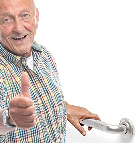1-1/4" Knurled Grab Bar, ADA Compliant Bath Safety Shower Handrail, Bathroom Mobility Aid Handle for Seniors and Disabled, Heavy Duty 500lbs Support