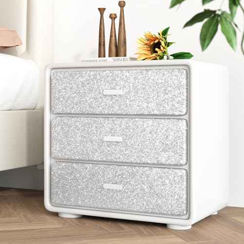 WESTICK Sparkle Silver Glitter Wallpaper Stick and Peel Silver Glitter Contact Paper for Cabinets Drawers Self Adhesive Remocable Glittery Fabric Wallpaper Borders for Walls DIY Decoration 12" x 80"