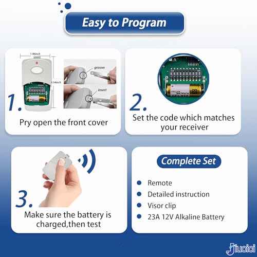 Upgraded for Linear 3089 Multicode Gate Opener Remote, 308911 Multicode Remote Control, with 300MHZ 10 Dip Switch Garage Door Remote, More Stable & Secure, Small Enough Easy to Carry & Program, 5 Pack