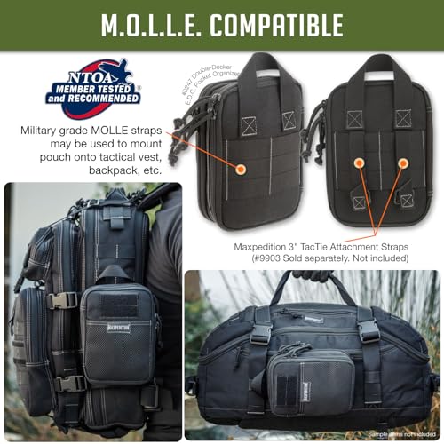 MAXPEDITION Double-Decker EDC Pocket Organizer (5¡± x 2.5¡± x 7¡±) EDC Pouch, Tactical Tool Pouch for Organization, MOLLE Accessories for Everyday Carry, 0247